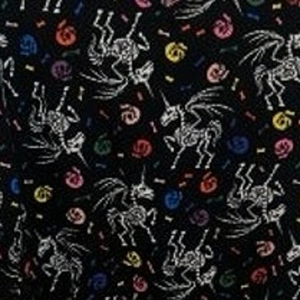 Skeleton Unicorn Skull Jumpsuit Halloween Goth One Piece Pajama Costume - LARGE - Picture 5 of 5